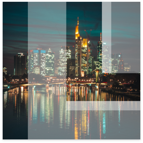 Leon logo overlay on city skyline at night.