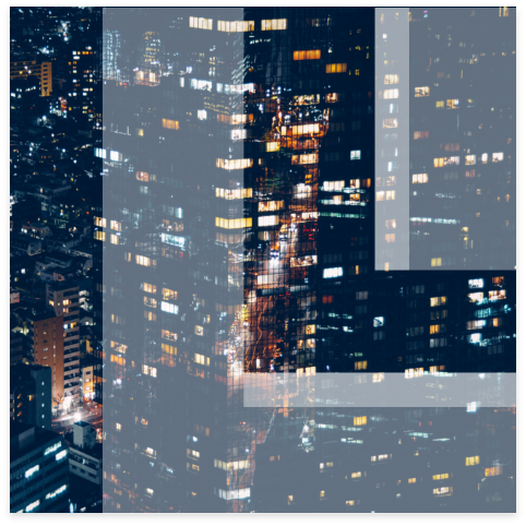 Leon logo overlaid on city lights.