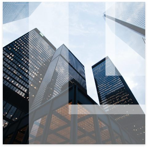 Leon logo overlay on skyscrapers.