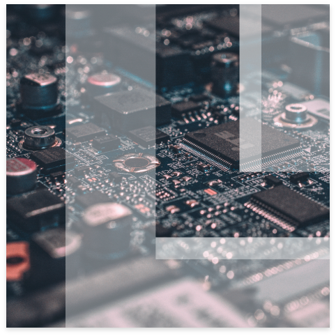 Leon logo overlay on circuit board.