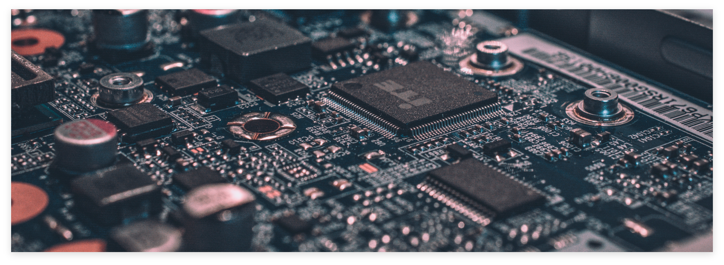 Close up of circuit board.